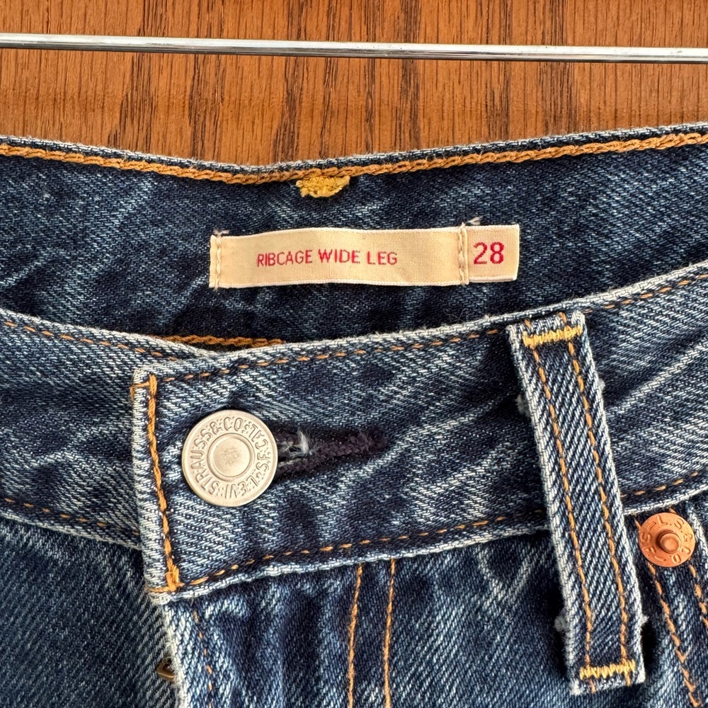 Levi's Ribcage Wide Leg Jeans - Dark Blue